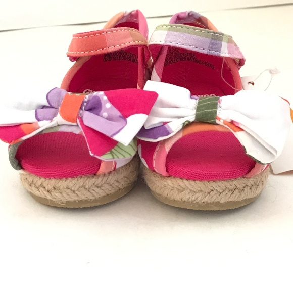 GYMBOREE Baby Shoes NWT Espadrille Sandals Floral Pink Newborn Size 0-3 Gymboree - Picture 6 of 15